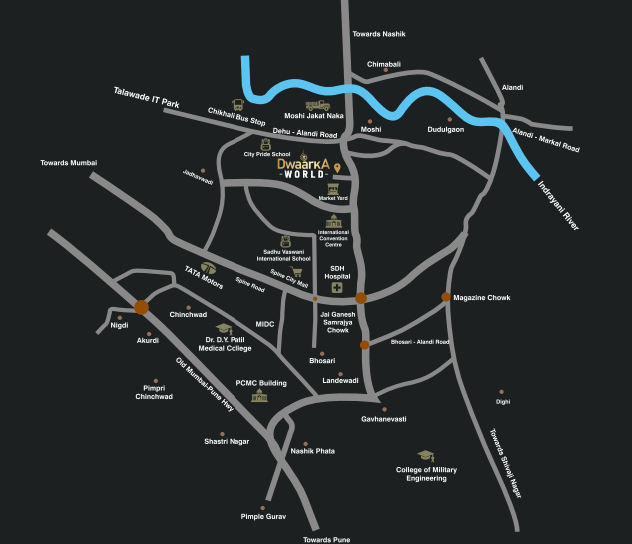 Dwaarka World Location Map